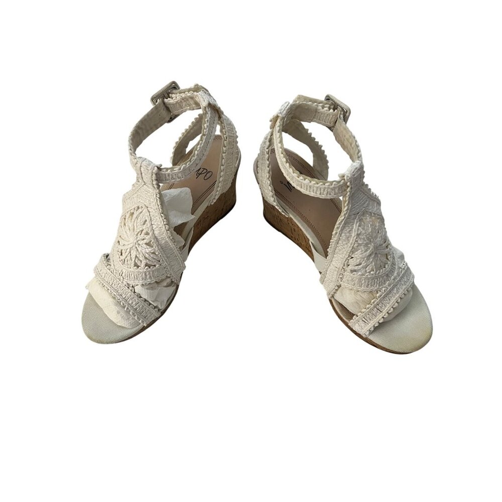 Crochet Wedge Sandals With Ankle Strap By Impo